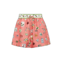 Hong Kong direct mail trendy luxury ALÉMAIS womens printed linen shorts 004230