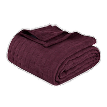 Superior Basket Cotton Blanket - Plum Color (American Outlet) Straight Hair