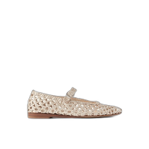Hong Kong direct mail fashionable luxury Le Monde Beryl womens woven metallic leather Mary Jane ballet