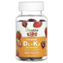 Hong Kong direct mail Lifeable childrens vitamin D3 K2 gummy natural strawberry 60 soft capsules