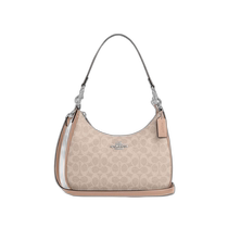 Direct mail from the United States Coach Teri Hobo handbag signature canvas bag CV940-SVPWH Sylver Su