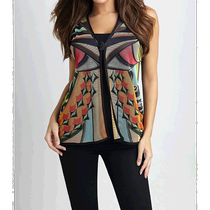 angelSouthwest black multi-color long vest - black multi-color (American Outlet) straight hair