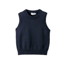 Japan direct mail MIKI HOUSE childrens pure cotton knitted round neck vest 30-6709-579