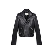 Hong Kong Direct Mail Trendy Luxury Maje Womens Basal Zipper Decorated Leather Rider Jacket