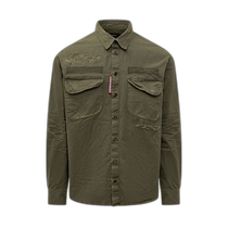 Hong Kong direct mail trendy luxury Dsquared2 quadratic mens logo embroidered curved hem shirt S74D