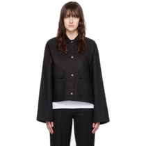 Hong Kong Direct Mail Fashion Luxury TOTÊME Womens Black Cropped Jacket 243WRO0129FB0198