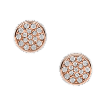 Fossil Earrings Womens Rose Gold Brass Stud Earrings - Rose Gold (American Outlet) Straight Hair Fossil