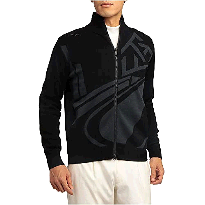 [Japan Direct Mail] Mizuno Mizuno Golf Waterproof Jacquard Zipper Sweater E2MC1502 Men's Black