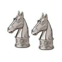 LObjet Platinum Plated Horse Salt and Pepper 2-Pack Set - Platinum (American Outlet) Straight Hair