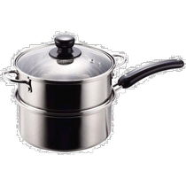 Direct mail from Japan Pearl Metal New Tuanle Series Two-layer Steamer Stainless Steel with Glass Lid 18cm