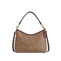 US direct mail COACH Laurel shoulder bag signature canvas CV975-IMXHE tan brown
