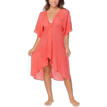 raisins Teen Womens Beach Wear Summer Cover Up - Coral (American Outlet) Straight Hair