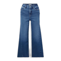 (Direct mail from the United States) GOOD AMERICAN Good Waist high-waisted three-quarter wide-leg jeans for women