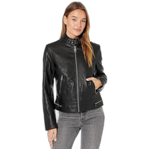Hong Kong direct mail fashionable luxury LeviS Levis womens Racer imitation leather buckle jacket