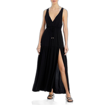 l spaceEmma Womens V-Neck Long Blouse - Black (USA Outlet) Straight Hair