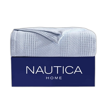 Nautica Chevron Blue Full Queen Blanket - Hydroslide Heather b8282 (Outlet USA