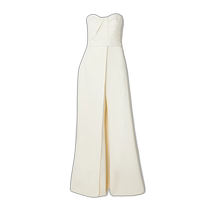 Hong Kong direct mail trendy luxury SAFIYAA womens layered strapless crepe jumpsuit JS501