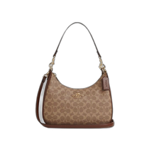 Direct mail from the United States Coach Teri Hobo handbag signature canvas bag CV940-IMXHE tan brown