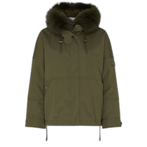 Hong Kong direct mail trendy luxury YVES SALOMON womens fox fur rabbit fur waterproof technology boxy version