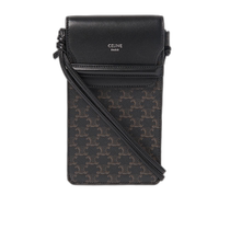 Hong Kong direct mail fashion luxury Celine Mens Triomphe Leather-Trimmed Logo-