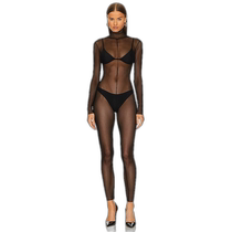 Hong Kong direct mail trendy luxury NORMA KAMALI womens long-sleeved slim high-neck jumpsuit