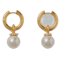 Hong Kong direct mail trendy luxury Maje womens pearl earrings MFABI0096405TU
