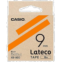 (Direct Mail from Japan) Casio Label Printer Lateco Replacement Tape Orange Background Black Text 9mm XB-9E