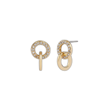 U.S. Direct Mail Coach Interlocking Open Circle Pearl On-Ear Earrings CO231-VP4 Cord Pearl