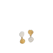 Hong Kong direct mail trendy luxury Monica Vinader womens 18ct ring water drop yellow gold-plated vermilion