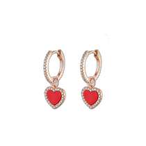Hong Kong direct mail APMMonaco red love earrings for women rose gold fashion earrings gift for girlfriend