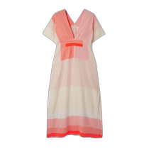 Hong Kong direct mail trendy luxury LEMLEM Womens Gasira frayed striped cotton blend Turkish caftan L