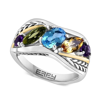 (Direct mail from the United States) effy mens ring gemstone sterling silver personalized jewelry gold-plated