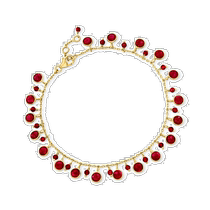 Ross-Simons 18kt Gold Plated on Sterling Silver Ruby Pendant Anklet - 9 (U.S.