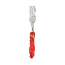 Vietri Positano red and green fork (American outlet) straight hair