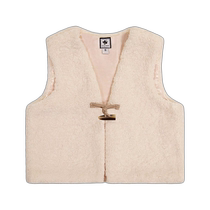 Busy Bees Teddy Bear Vest - White (American Outlet) Straight Hair