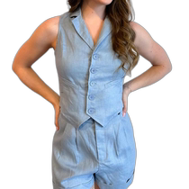 olivaceousChasing You Blue Vest - Blue (American Outlet) Straight Hair