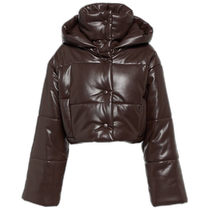 Hong Kong direct mail fashionable luxury Nanushka womens Aveline imitation leather puffy jacket 003627