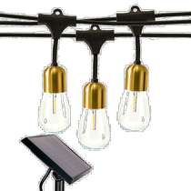 brightechGlow LED Solar Hanging String Light - Brass (USA Outlet) Straight Hair