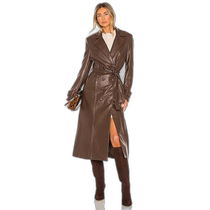 Hong Kong direct mail trendy luxury Bardot womens imitation leather windbreaker 56210JB