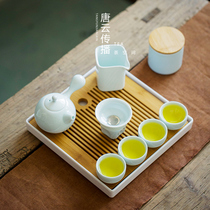 Tang Yun Japanese Kung Fu tea set complete set of ceramic household simple small set office tea tray Teacup Teapot