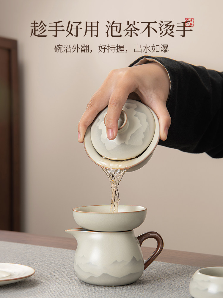 Ruyao Teapot and Tea Set, a Complete Set of High-End Light Luxury Business Gifts, Suitable for Elders and Leaders, Gift Box Packaging