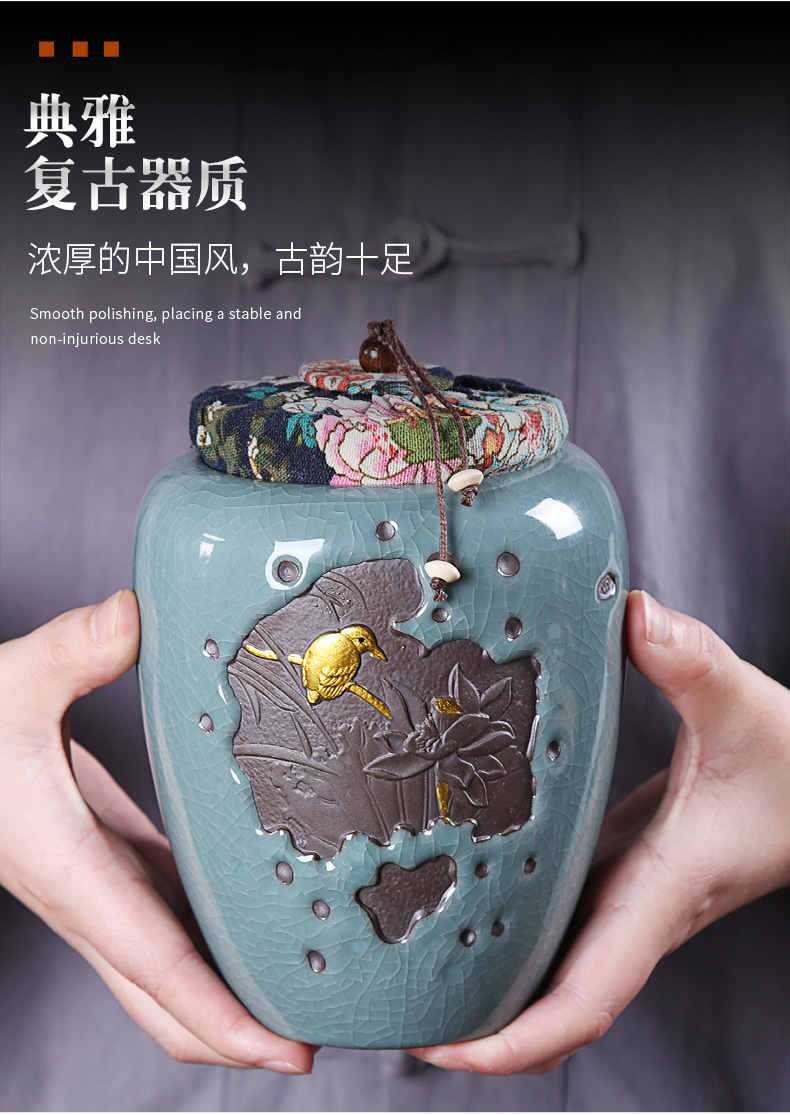 Elder brother up caddy fixings household ceramic POTS large seal pot of pu - erh tea and tea, kungfu tea accessories