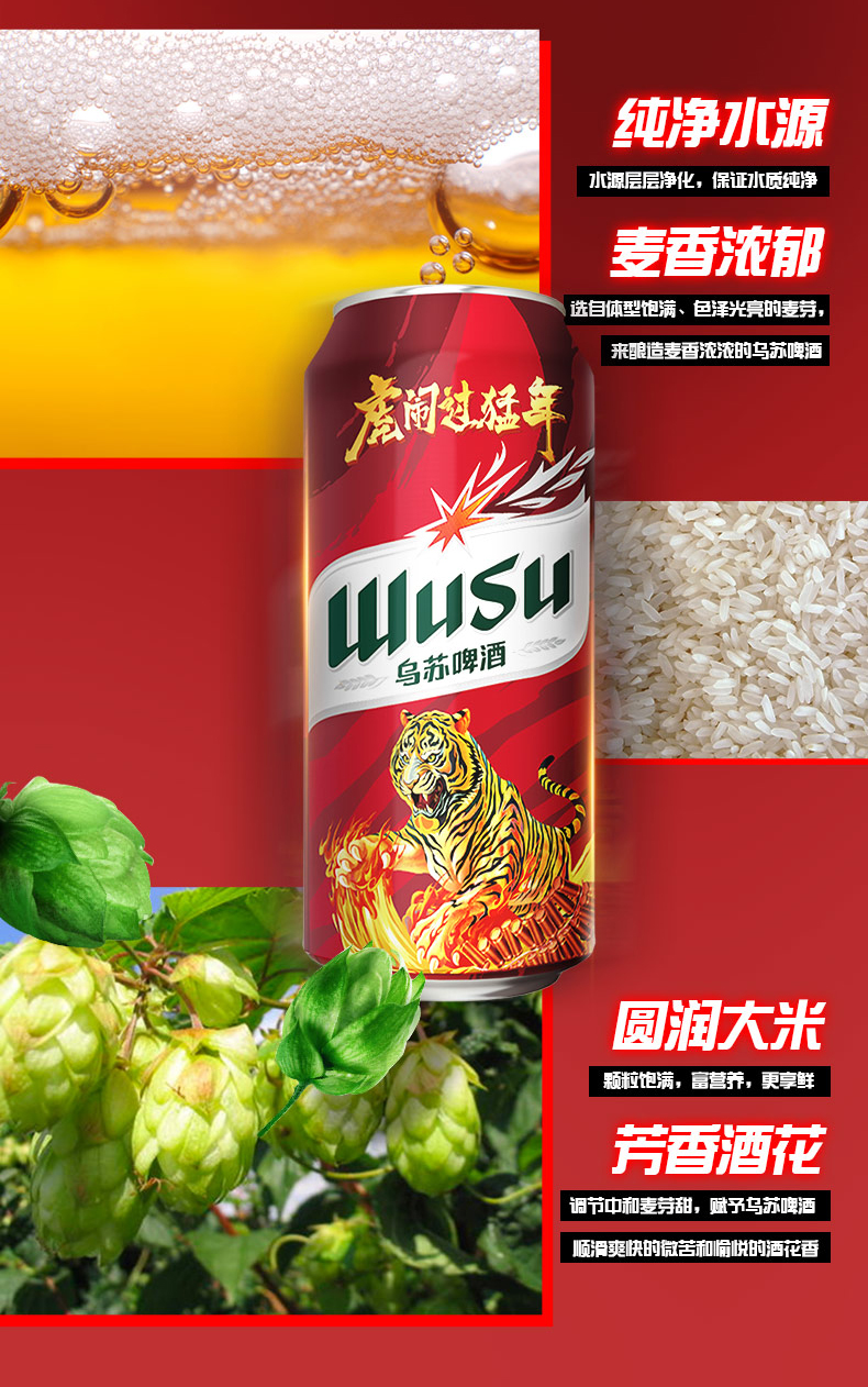 天猫超市 新疆大红乌苏易拉罐 500ml*12罐 图6