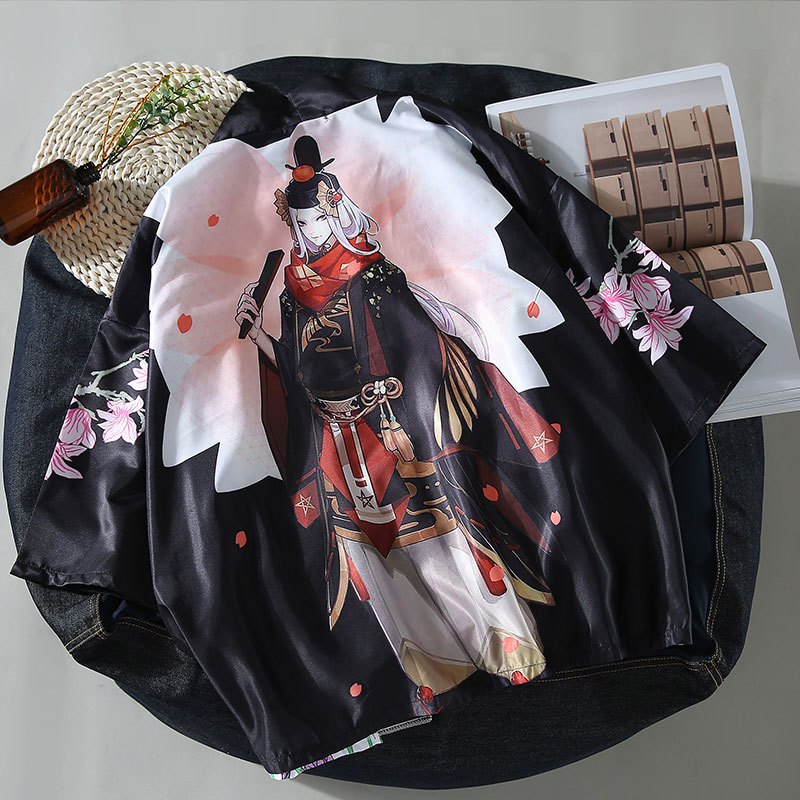 gió của Trung Quốc bảy tay siêu mỏng chống nắng quần áo nam kimono áo choàng đường Tang phù hợp với kimono mùa hè áo khoác đẹp trai xu hướng.