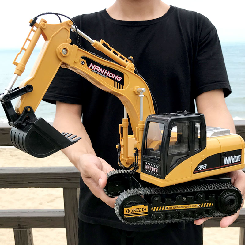 Large RC Electric Alloy HookEr Excavator Kids Toy Simulation Forklift Engineering Car Model Boy Car