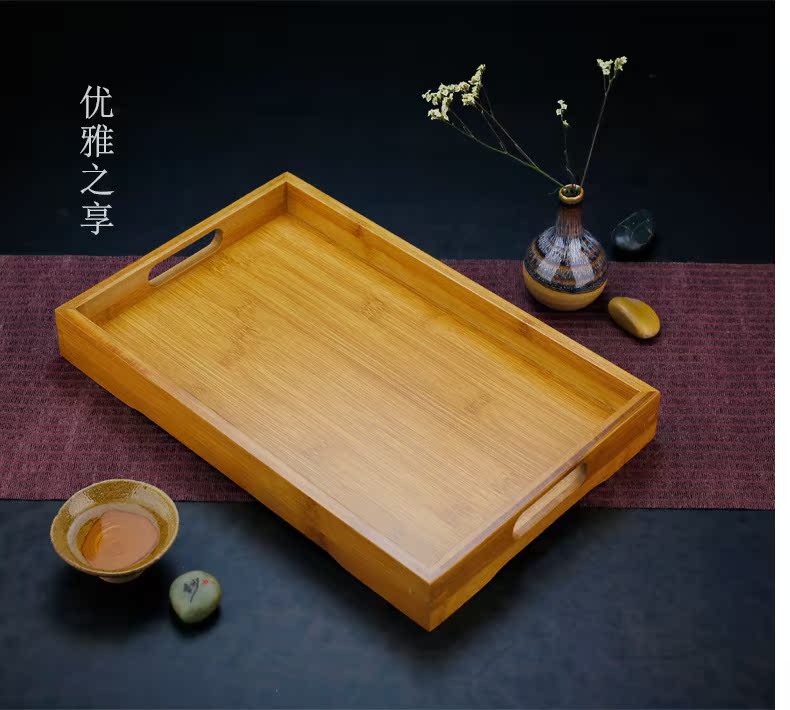 Royal pure kung fu tea tray tea bamboo accessories/bamboo saucer dish square small tray to serve tea tray