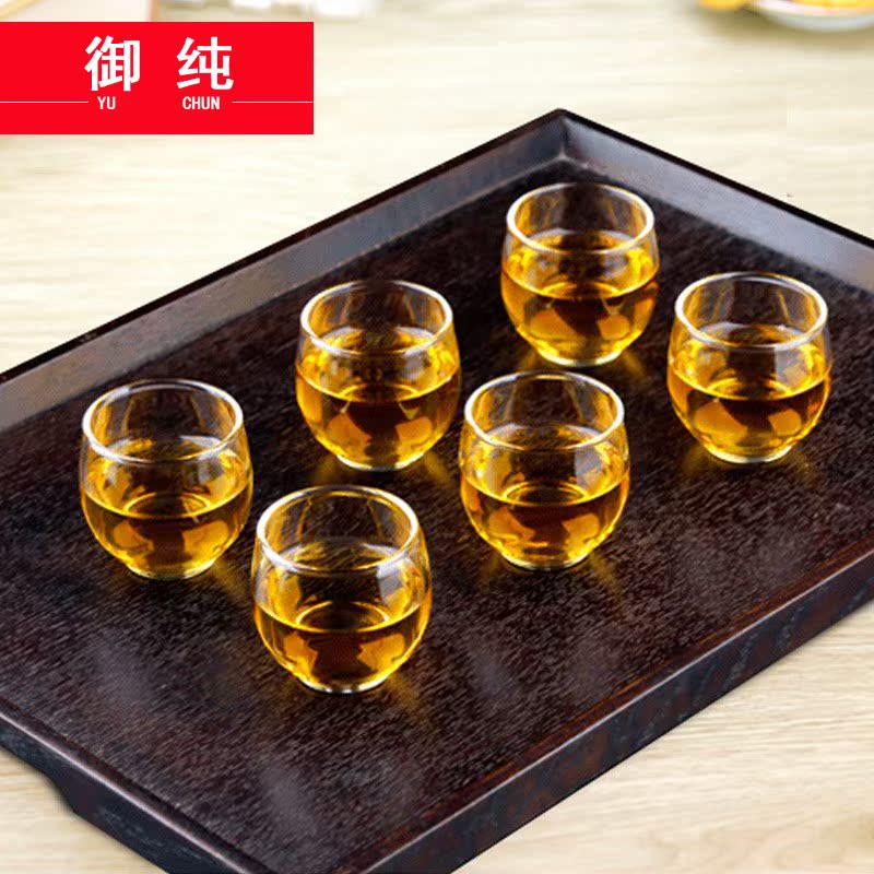 Royal pure glass cup suit high borosilicate glass kung fu tea set suit sample tea cup home 6 set