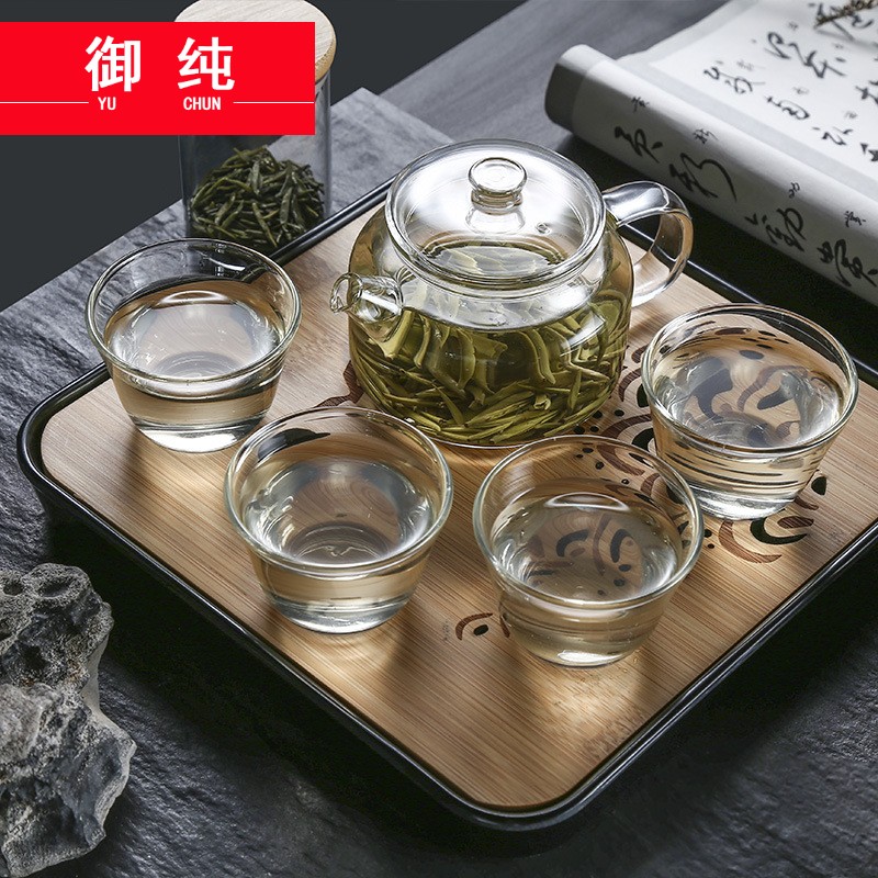 Royal pure travel tea set suit portable package mini portable car is suing tourism glass kung fu tea set