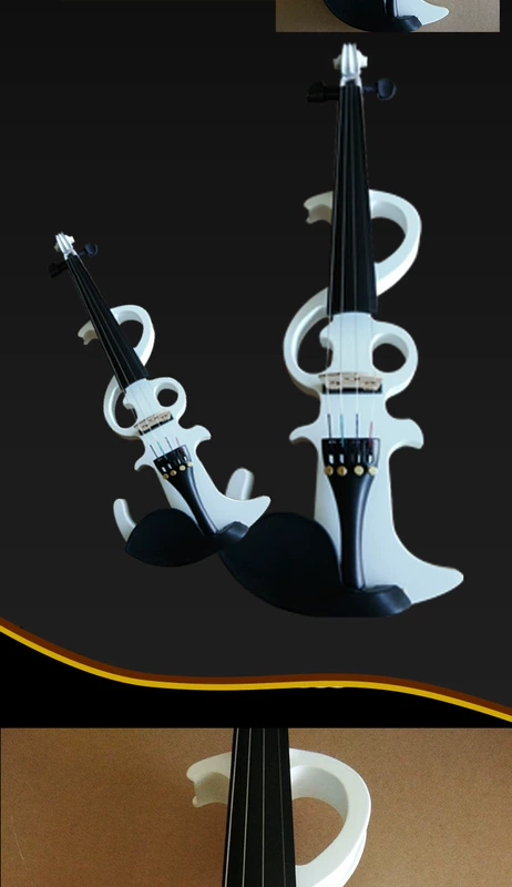 Nhạc cụ violin điện tử màu trắng mát mẻ Tất cả đàn violin điện thủ công có nơ trắng - Nhạc cụ phương Tây