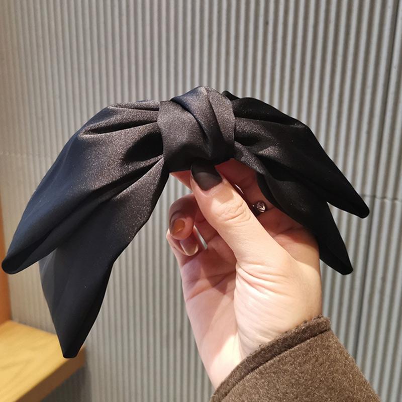 South Korea Dongdaemun net red new black bow hairpin top clip headdress hair card female oversized back of the head hair ornament